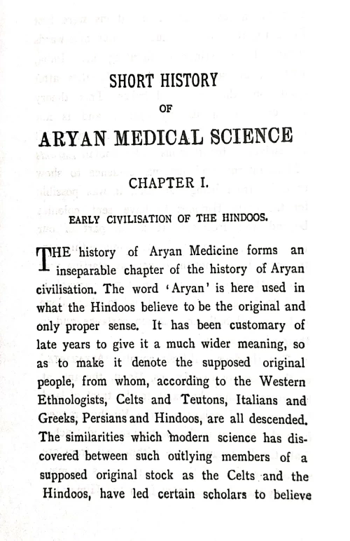 A Short History of Aryan Medical Science